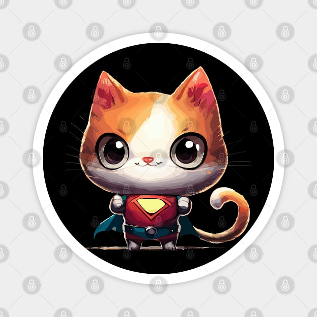 Superhero cat Magnet by TomFrontierArt